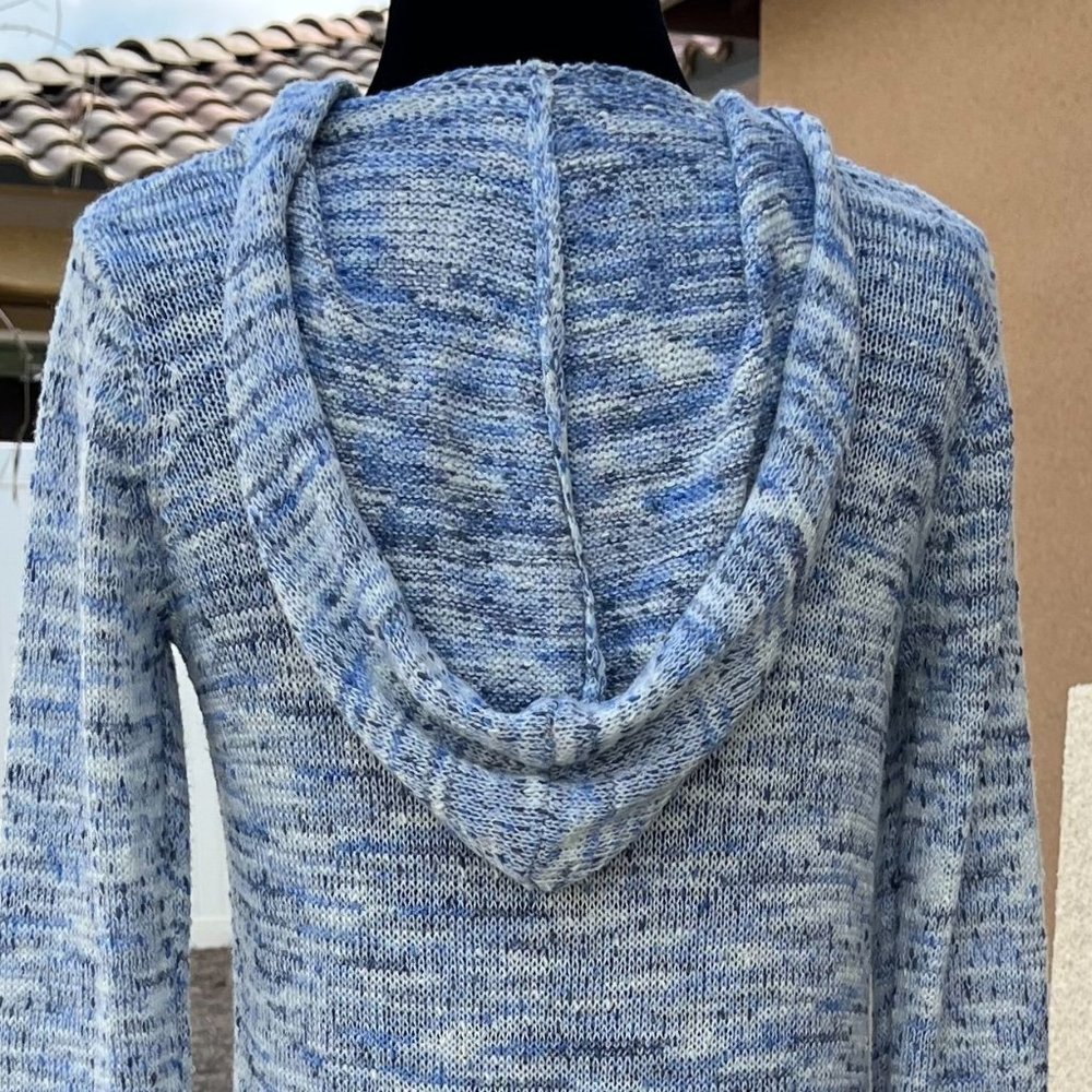 Mudd Blue & White Open Cardigan With Hood Girls Size 16 - Picture 11 of 16